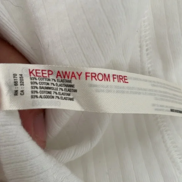 Intimately Free People White Fitted Ribbed Cotton Long Sleeve Top - Size S - Picture 5 of 5